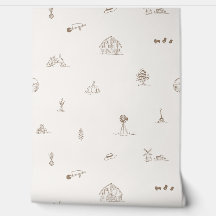 Baby Barnyard Minimalist Tapet