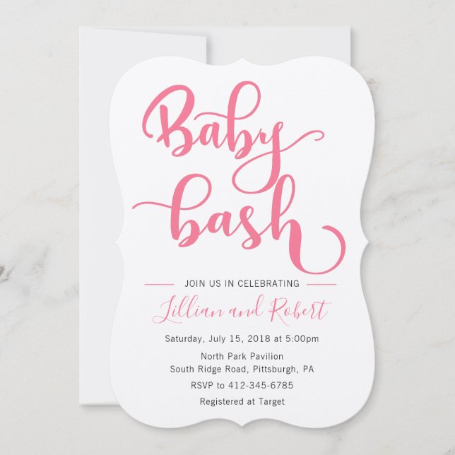 Baby Bash Par Baby Shower for Girl Inbjudningar (Framsida)