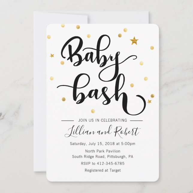 Baby Bash Par Baby Shower-inbjudan Inbjudningar (Framsida)