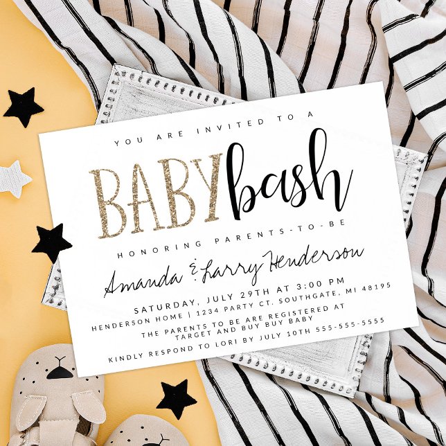 Baby Bash, Parbaby Shower-inbjudan för par Inbjudningar (Skapare uppladdad)
