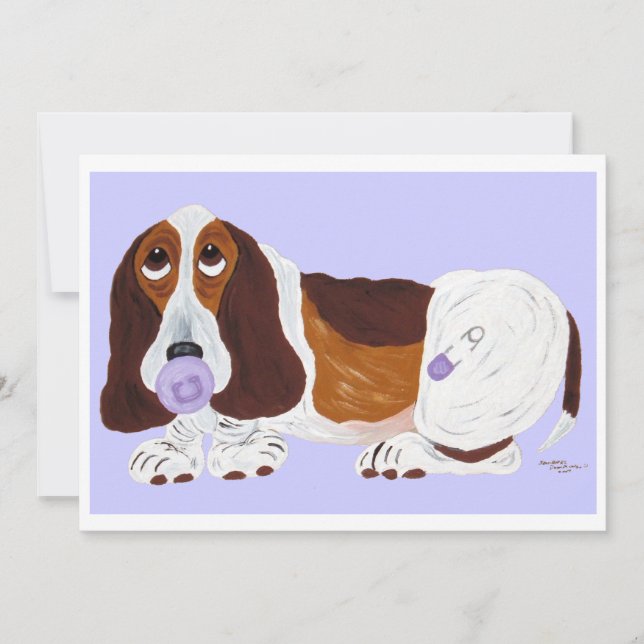 Baby Basset Hound  Inbjudningar (Framsida)