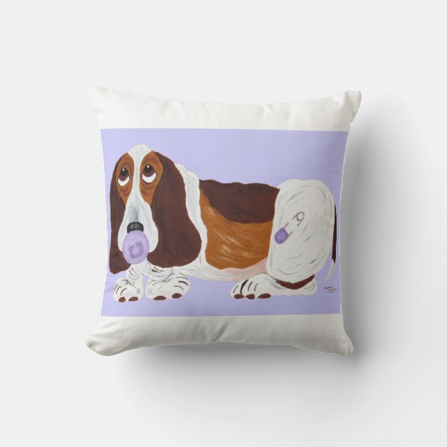 Baby Basset Hound  Kudde (Framsida)