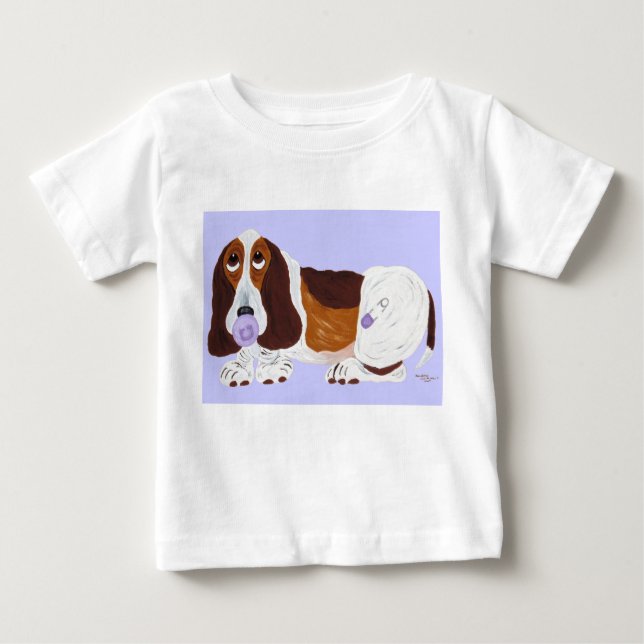 Baby Basset Hound T-Shirt (Framsida)