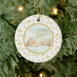 Baby bästa presentationsmall någonsin för fotopata julgransprydnad keramik