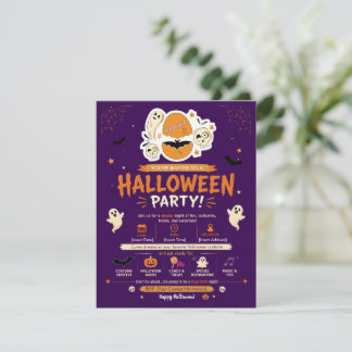 Baby Bat Halloweennöjd Invitation Inbjudningar