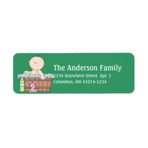 Baby Bathtime-Adressetiketter Returadress Etikett