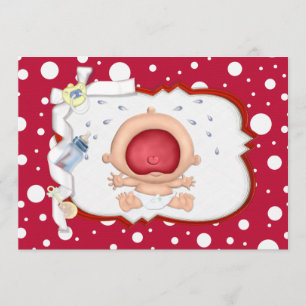 Baby Bawling Funny Neutralt Baby Shower Inbjudningar
