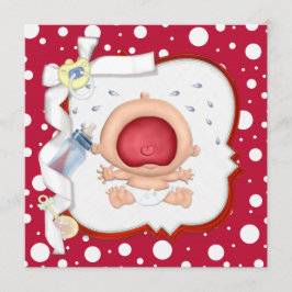 Baby Bawling Funny Neutralt Baby Shower Inbjudningar