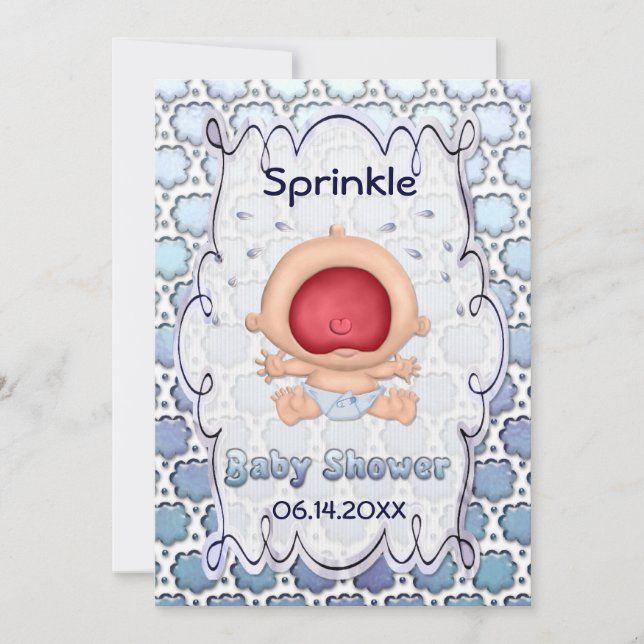 Baby Bawling Funny Sprinkle Baby Shower Inbjudningar (Framsida)