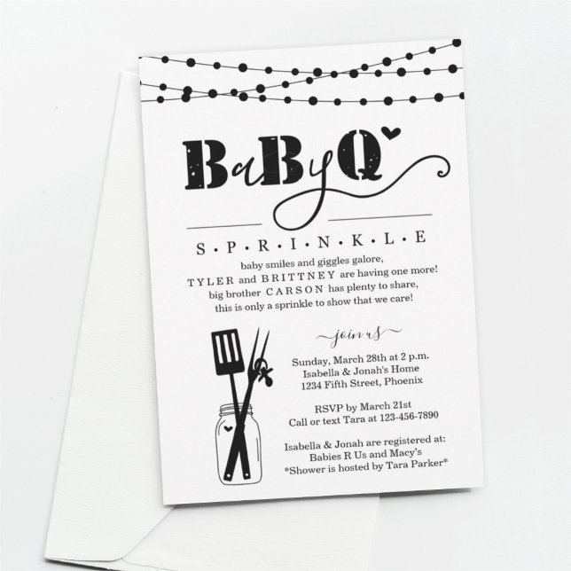 Baby BBQ - Baby Sprinkle Baby Q BaByQ Barbeque Inbjudningar (Skapare uppladdad)