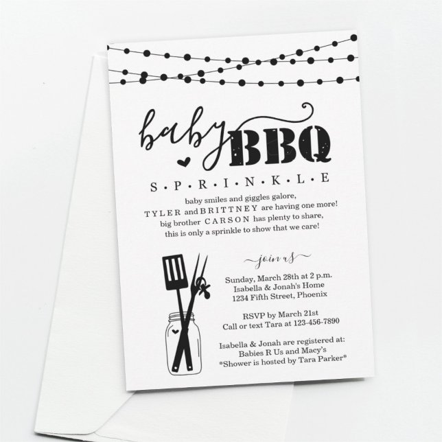 Baby BBQ - Baby Sprinkle Baby Q BaByQ Barbeque Inbjudningar (Skapare uppladdad)