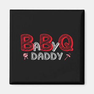 Baby bbq dusch pappa baby shower tema matchande magnet