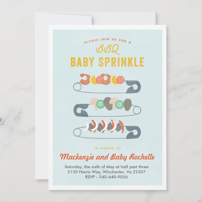 Baby BBQ Inbjudningar (Framsida)