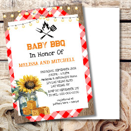 Baby BBQ Par Baby Shower Themme Inbjudningar