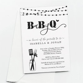 Baby BBQ - Par Shower Baby Q BaByQ Barbeque Inbjudningar