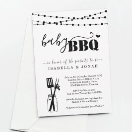 Baby BBQ - Par Shower Baby Q BaByQ Barbeque Inbjudningar