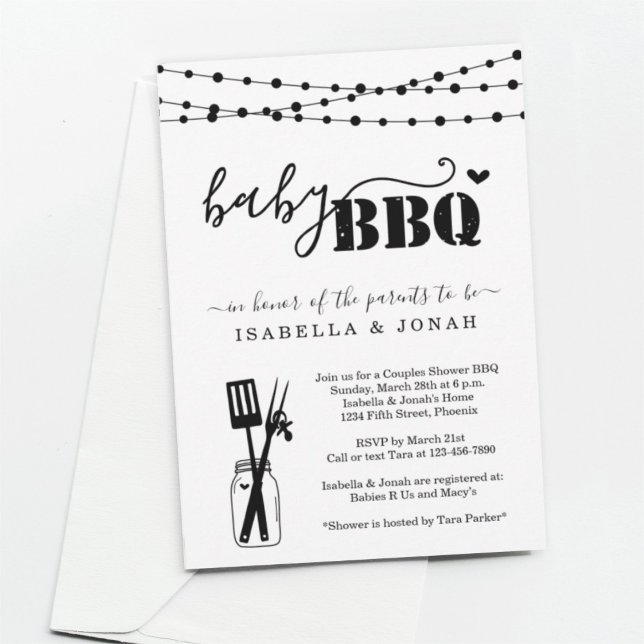Baby BBQ - Par Shower Baby Q BaByQ Barbeque Inbjudningar (Skapare uppladdad)