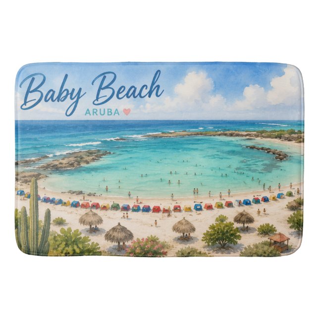 Baby Beach Aruba Karibien Resa souvenir Badrumsmatta (Framsidan)