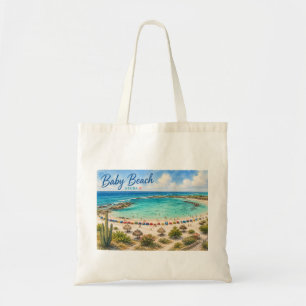 Baby Beach Aruba Karibien Resa souvenir Tygkasse