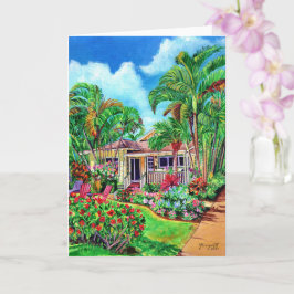 Baby Beach Bungalow Hawaiian Vacation House Card Kort