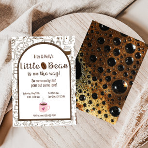 Baby Bean Coffee Theter Baby Shower-inbjudan Inbjudningar