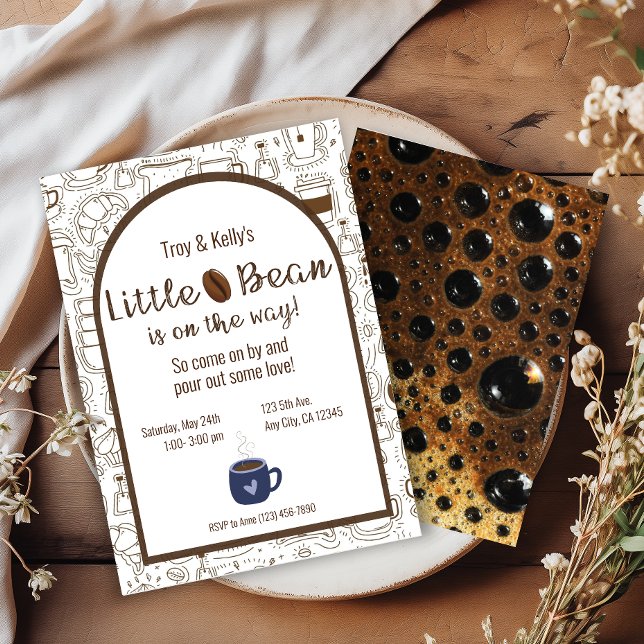 Baby Bean Coffee Theter Baby Shower-inbjudan Inbjudningar (Skapare uppladdad)