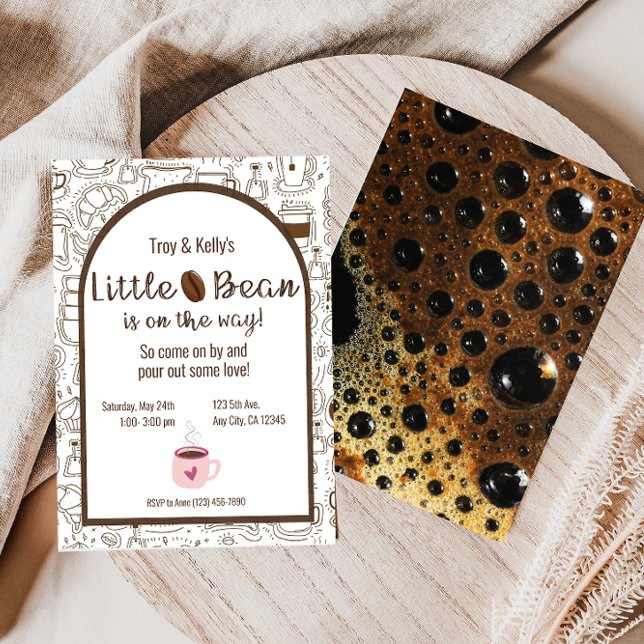 Baby Bean Coffee Theter Baby Shower-inbjudan Inbjudningar (Skapare uppladdad)