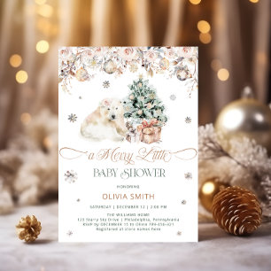 Baby Bear a merry Little Baby Shower Baby Shower Inbjudningar