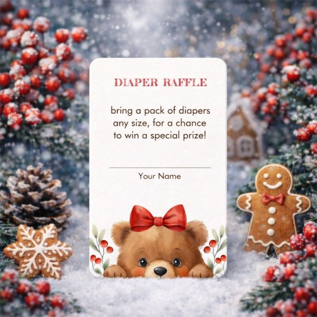 Baby Bear And Rowan Berries Diaper Raffle Tilläggskort (Baby Bear And Rowan Berries Diaper Raffle Enclosure Card)