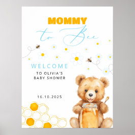 Baby Bear & Baby Girl, Boy Baby Shower Välkommen Poster
