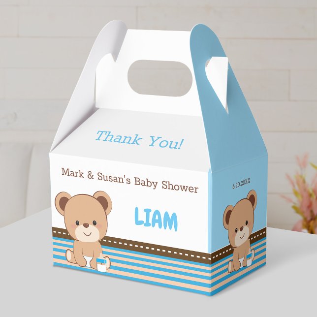 Baby Bear Baby Shower Gable Box - Boy Presentaskar (Skapare uppladdad)
