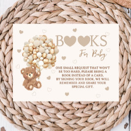 Baby Bear Balloons Bok Request Baby Shower Tilläggskort