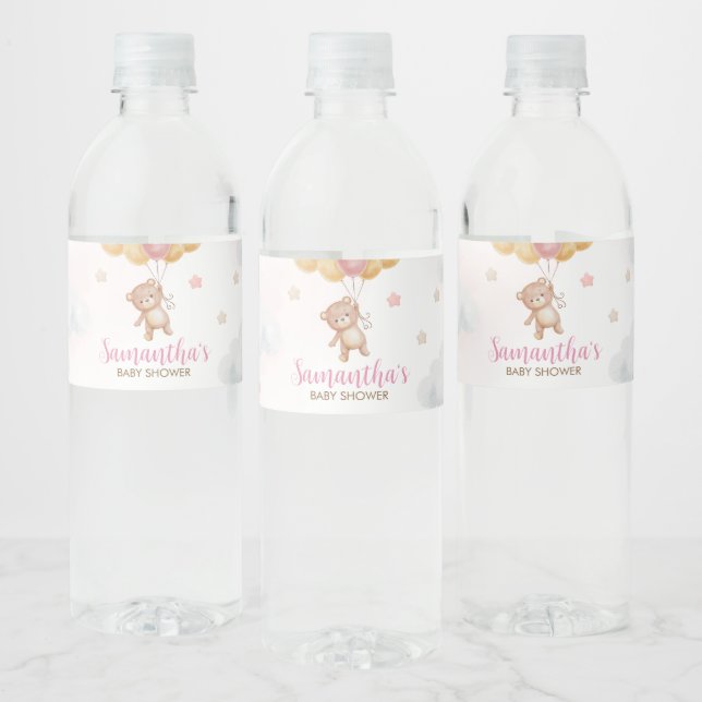 Baby Bear Barly Wait Baby Shower Vattenflaskor Etikett (Flaskor)