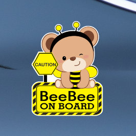 Baby Bear Bee Costume Baby ombord på bilmärket Klistermärken