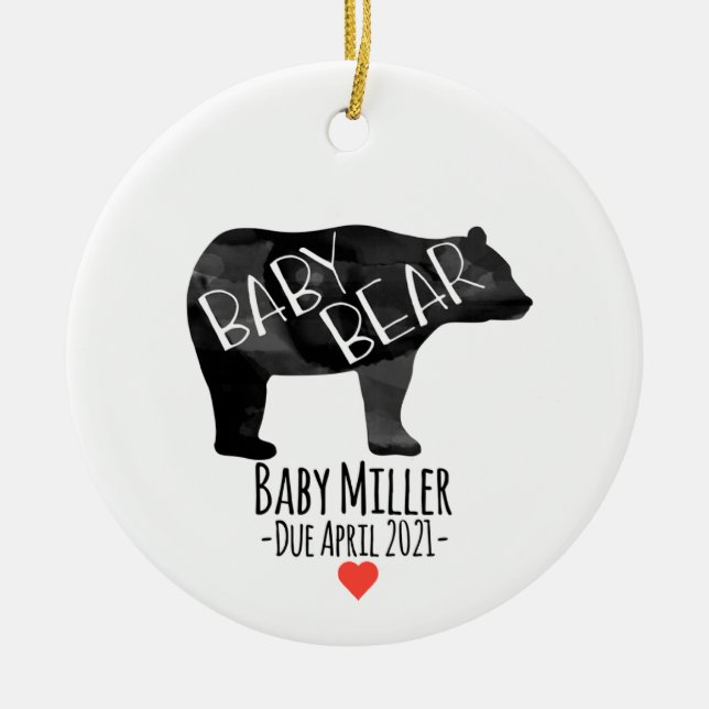 Baby Bear Birth Notification Ornament (Framsidan)
