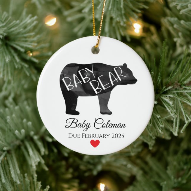 Baby Bear Birth Notification Ornament (Träd)