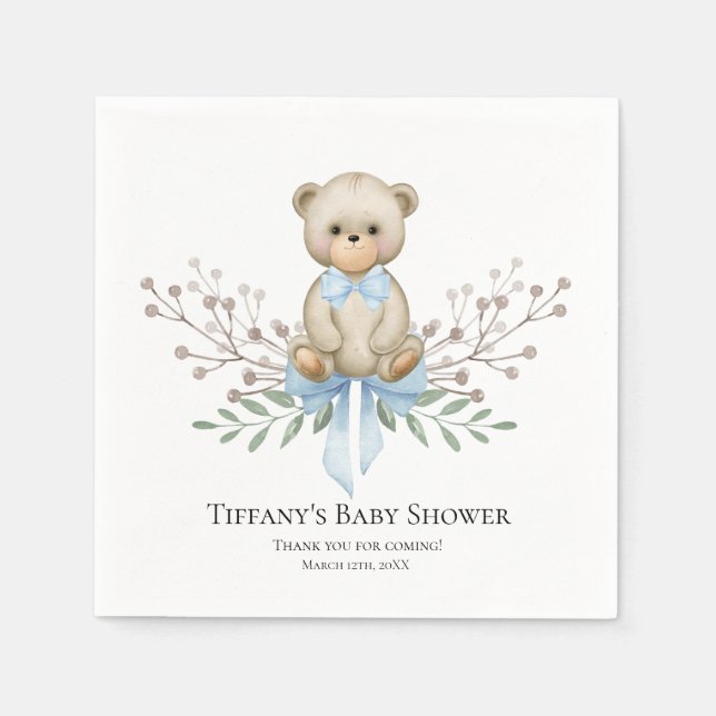 Baby Bear Blue Boy Wandan | Barnskötare Napkins Pappersservett (Framsidan)