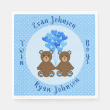 Baby Bear Boy Twillingars Pappra Napkins