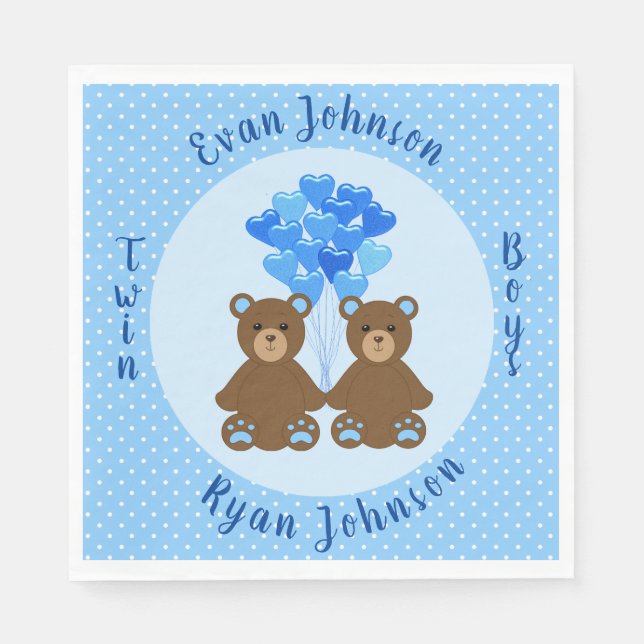 Baby Bear Boy Twillingars Pappra Napkins Pappersservett (Framsidan)