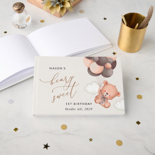 Baby Bear, Brown Balloons, första födelsedagen Gästböcker