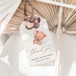 Baby Bear, Brown Balloons, första födelsedagen Presentetikett