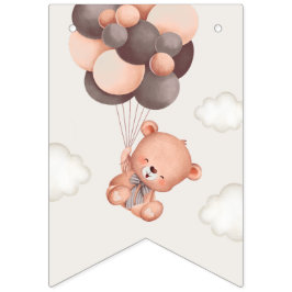Baby Bear, Brown Balloons, första födelsedagen Vimplar