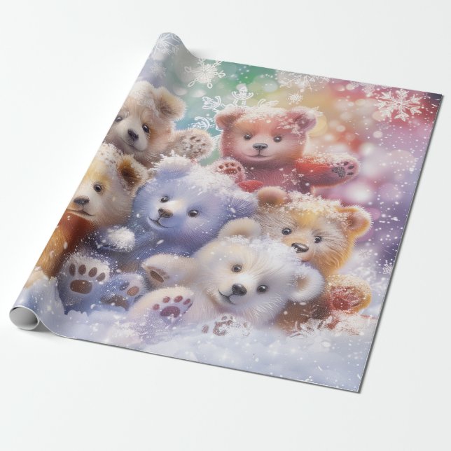 Baby Bear Digital Art Presentpapper (Utrullad)