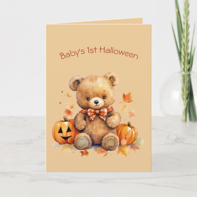 Baby Bear First Halloween Hälsning Helgkort (Framsida)