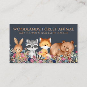 Baby Bear Fox Raccoon Rabbit Visitkort