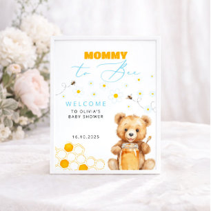Baby Bear & Honey Girl, pojke baby shower välkomst Poster