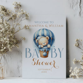 Baby Bear in Blue Luftballong Poster