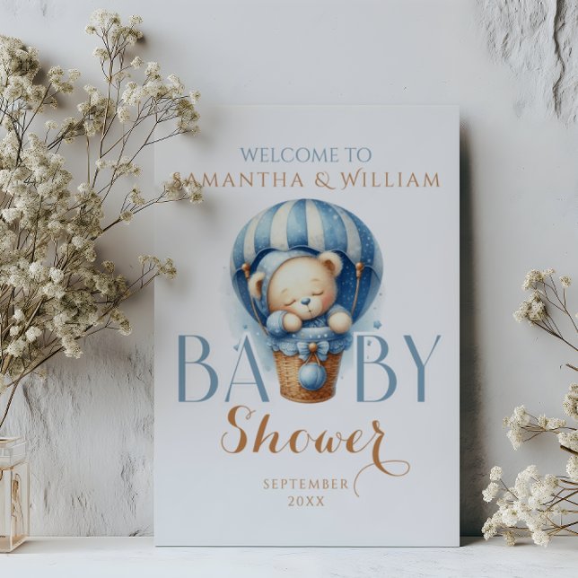 Baby Bear in Blue Luftballong Poster (Skapare uppladdad)