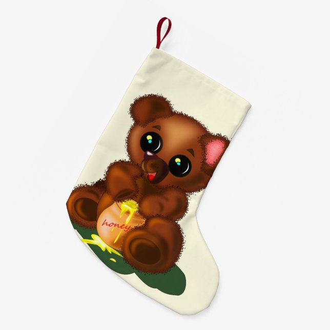 Baby Bear-Jul Stock - I Kärlek-honung Liten Julstrumpa (Framsidan (Hängande))
