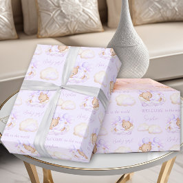 Baby Bear Lila Lavender Newborn Flicka Namn Presentpapper